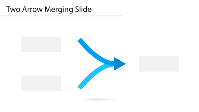 Two arrow merging slide template. Clipart image
