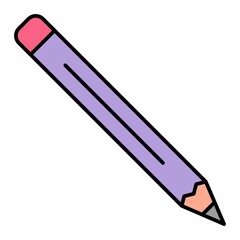 Vector Pencil Filled Outline Icon Design