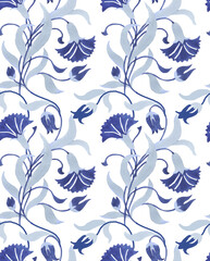 Decoration cornflowers blue on white background seamless pattern for all prints.
