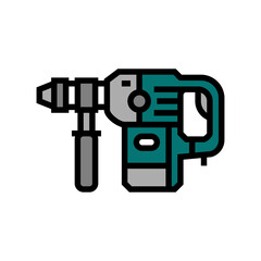 rotary hammer tool color icon vector. rotary hammer tool sign. isolated symbol illustration
