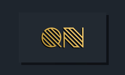 Elegant line art initial letter QN logo.