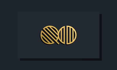 Elegant line art initial letter QO logo.