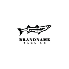 barracuda fish logo icon design template black vector illustration