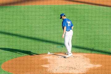 Pitcher at the mound before throwing