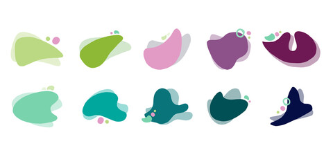 Set of colourful abstract shapes. Isolated vector elements for web design.
