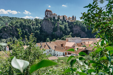 Vranov nad Dyji Chateau in South Moravia is Czech national cultural monument.Fairy tale castle in Baroque style with magnificent location on steep rock above river Dyje.Popular tourist attraction