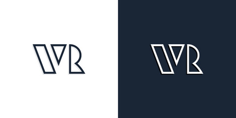 Abstract line art initial letters VR logo.