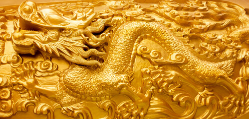 The golden dragon is a mythical creature in China,background