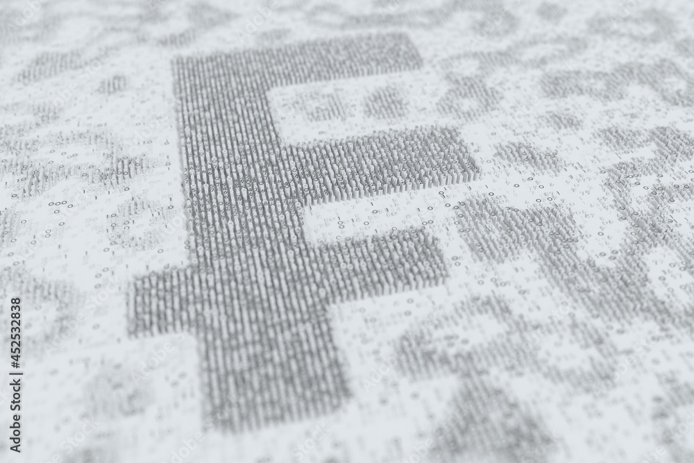 Poster swiss franc money symbol consisting of numbers. digital currency or crypto fintech related conceptua