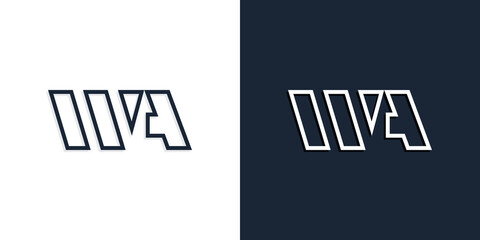 Abstract line art initial letters WA logo.