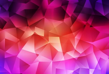 Light Pink, Yellow vector triangle mosaic template.