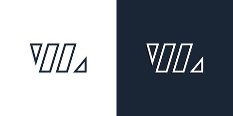 Abstract line art initial letters WL logo.