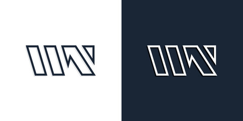 Abstract line art initial letters WN logo.