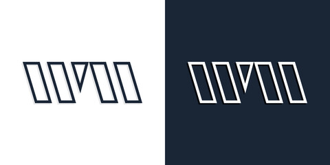 Abstract line art initial letters WM logo.