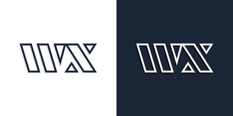 Abstract line art initial letters WX logo.