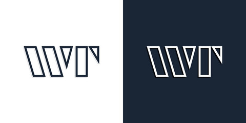 Abstract line art initial letters WT logo.