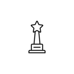 Line icon of statue of star on pedestal