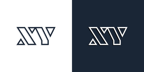 Abstract line art initial letters XY logo.