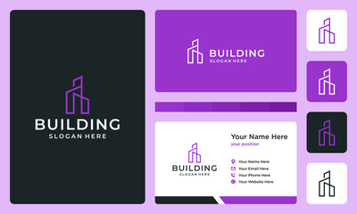 Architectural building real estate logo design template with initial letter i logo design vector illustration