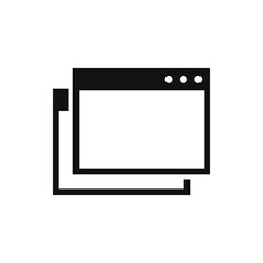 Webpage tab icon isolated on white background. Vector illustration