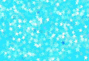 Fototapeta na wymiar Light BLUE vector background with colored stars.