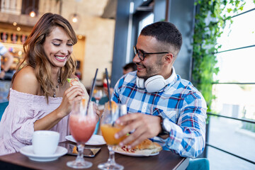 Couple in cafe