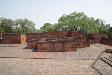Fototapeta na wymiar インド　世界遺産ビハール州ナーランダ・マハーヴィハーラの遺跡