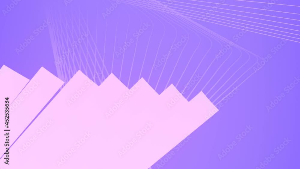 Aufkleber Abstract motion background with colorful twisted lines. 3d render loop animation