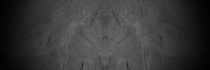 Old wall texture cement dark black gray panorama background abstract grey color design are light with white gradient background.