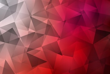 Light Red vector triangle mosaic template.