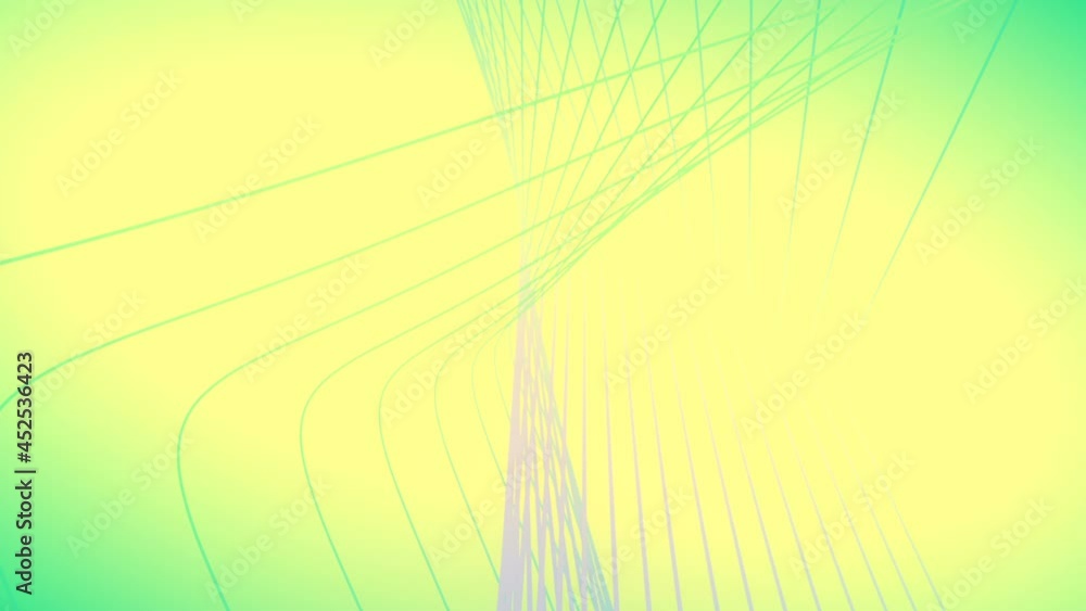 Aufkleber Twisted lines dance geometric elegant background. 3d rendering loop animation HD