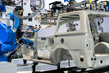 robot arm working in factory