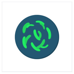 Lactobacillus flat icon. Prebiotic microbiome sign. Bacteriology and gastrointestinal health concept. Good bacterial flora for human. Color vector illustration