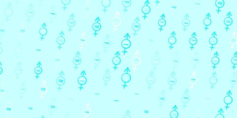 Fototapeta na wymiar Light BLUE vector background with woman symbols.