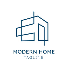 Modern Home Estate Logo Vector template. Minimal real estate line  logo icon.