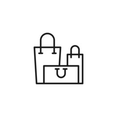 Line icon of different small and big shopping bags
