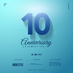 10th anniversary celebration on blue