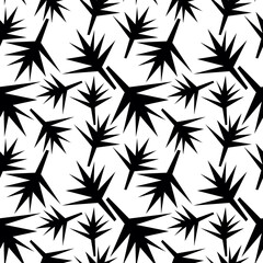 Trendy seamless pattern with graphic leaves.  Summer tropic print.