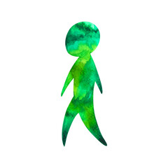 human walking pose abstract body art watercolor painting hand drawing illustration design