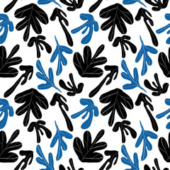 Fototapeta premium Seamless pattern with leaves. Tropical background.