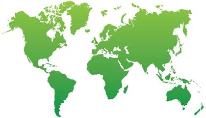 Deurstickers world map green © Kavindu