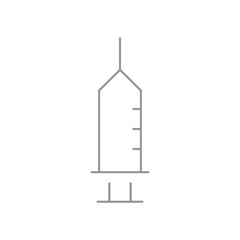 Syringe icon. Vaccine symbol. Linear vector illustration.