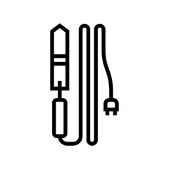 electric knife beekeeping line icon vector. electric knife beekeeping sign. isolated contour symbol black illustration