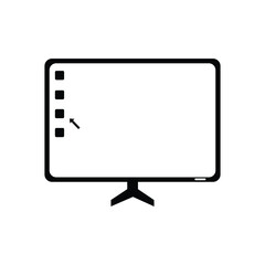 Computer monitor display isolated on white