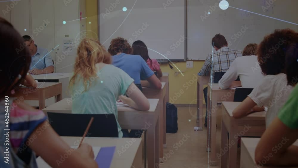 Poster animation of network of connections over students learning