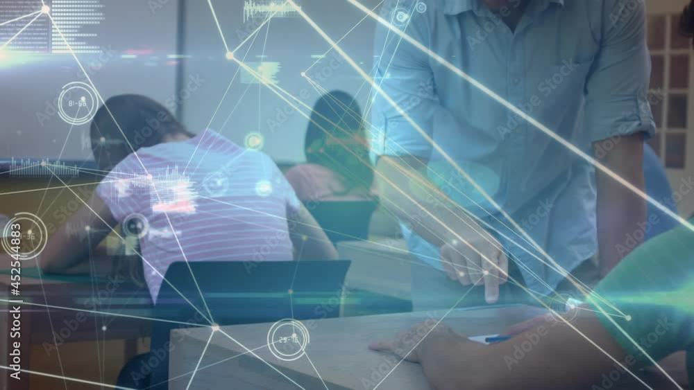 Poster animation of network of connections over students learning