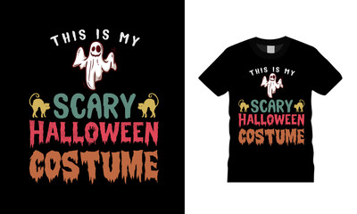 This Is My Scary Halloween Costume T shirt, apparel, vector illustration, graphic template, print on demand, textile fabrics, retro style, typography, vintage, Halloween T shirt Design