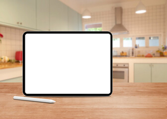 tablet at kitchen