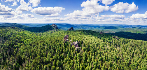 Fototapeta na wymiar landscape - Rocks in the national park, aerial photography