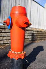 Bright Red Fire Hydrant on Roadside